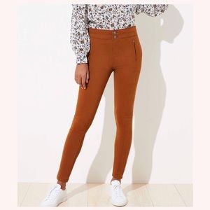 LOFT Petite High Waist Skinny Sateen Pants